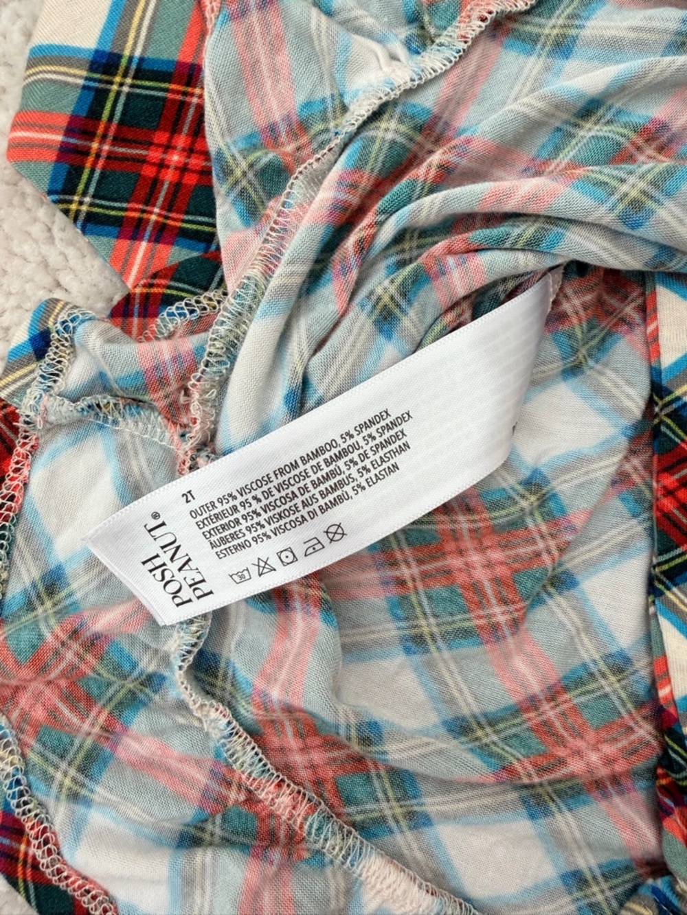 Posh Peanut Christmas Plaid Long Sleeve Bodysuit Dress - Picture 9 of 9